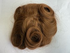 100 Human Hair Wiglet Light Brown 10 Messy Curly Swirls Clip Back Extension New