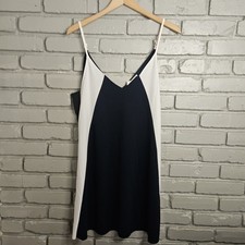 Elodie Womens Dress Large Blue White Colorblock Adjustable 
