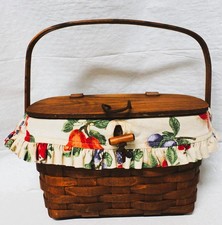 LONGABERGER 1985 Medium Purse Basket with Fabric Plastic Liner