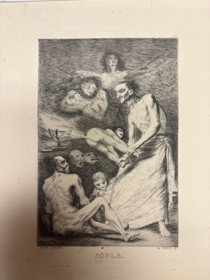 SOPLA Francisco De Goya, Etching Engraving Of Los Caprichos