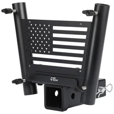 JOYTUTUS Dual Hitch Flagpole Holder 2" Receivers Fits Trucks SUV Trailer Mount