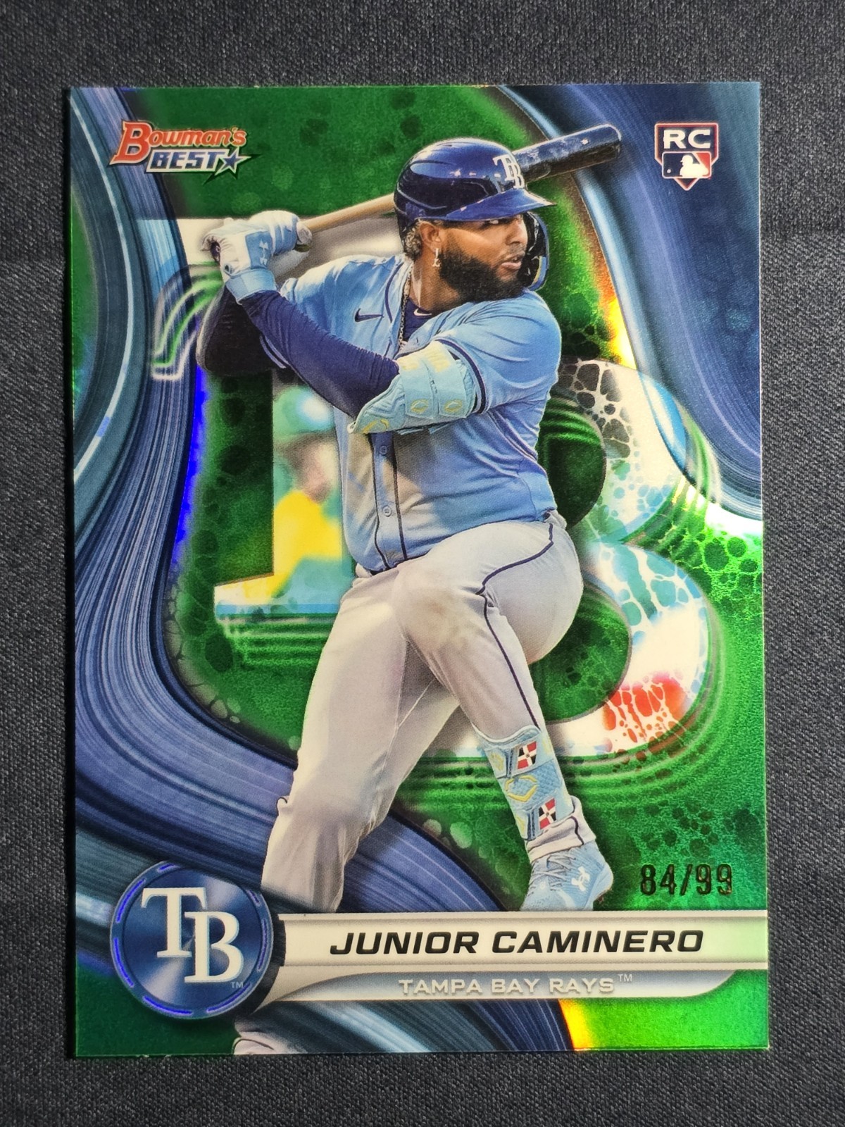2024 Bowman's Best Junior Caminero RC 84/99 Tampa Bay Rays #62 Green Refractor