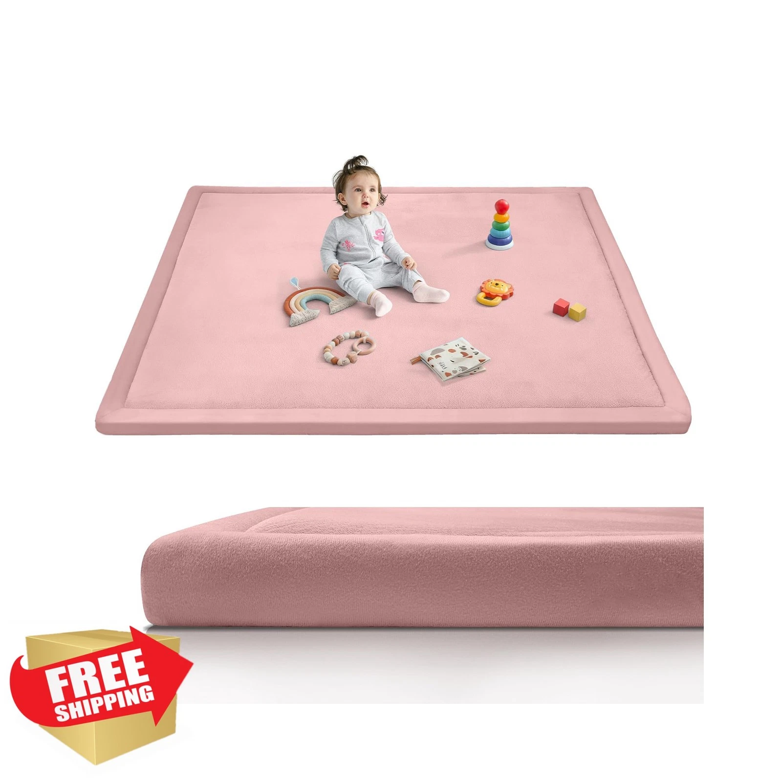 KKS KAKINNSYUU Pink Baby Play Mat 79"x71" 2" Thick