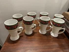 Vintage Coca Cola Drinking Glass Mugs Holiday  Glass Handle Set Of 8