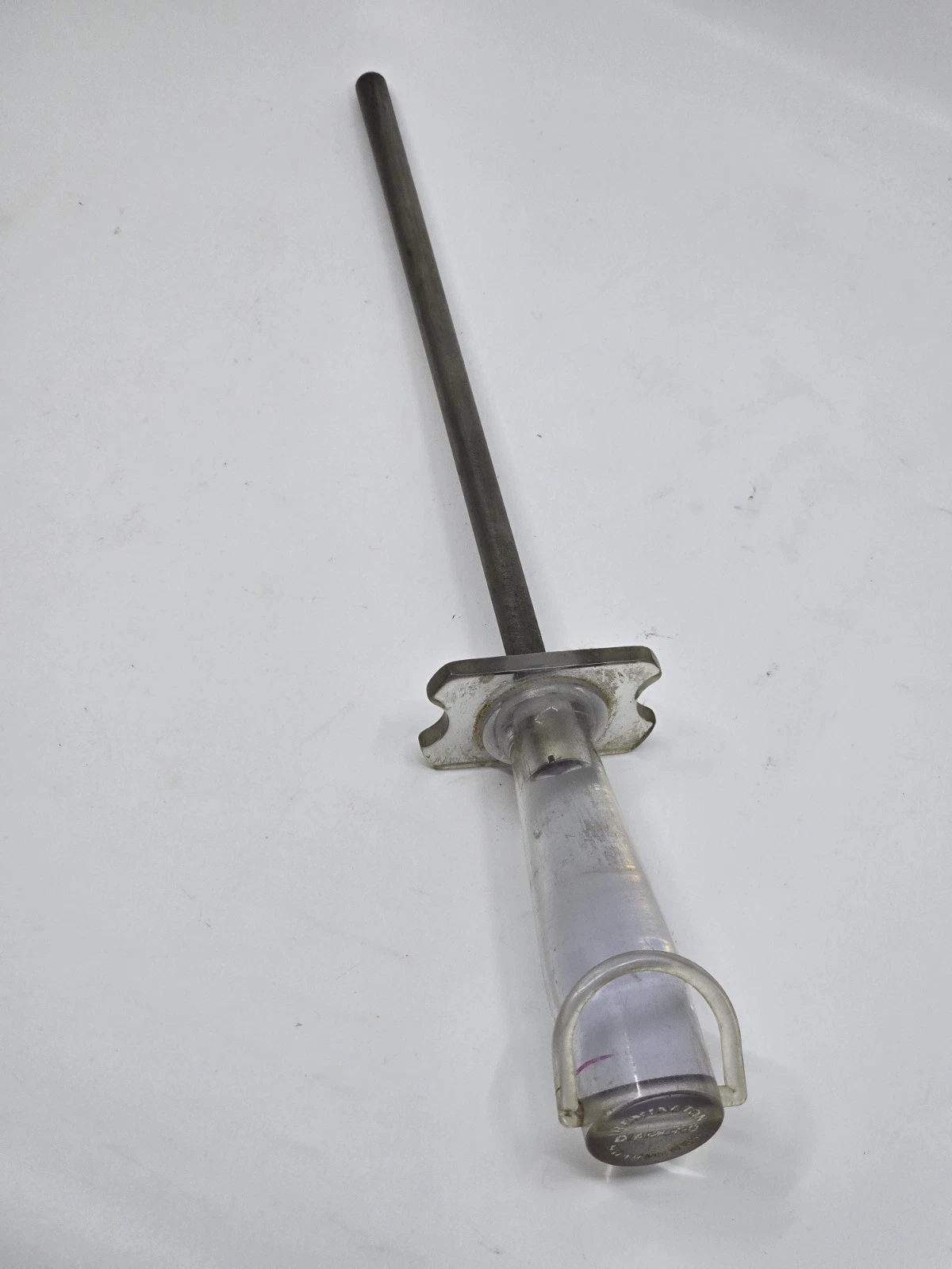 REMINGTON DIAMOND 10" STEEL ROD KNIFE SHARPENER HONE TOOL CLEAR LUCITE HANDLE
Opens in a new window