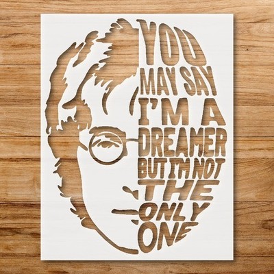 Beatles Lennon Portrait Wall Art Stencil for Music - Inspired Decor - StencilAir