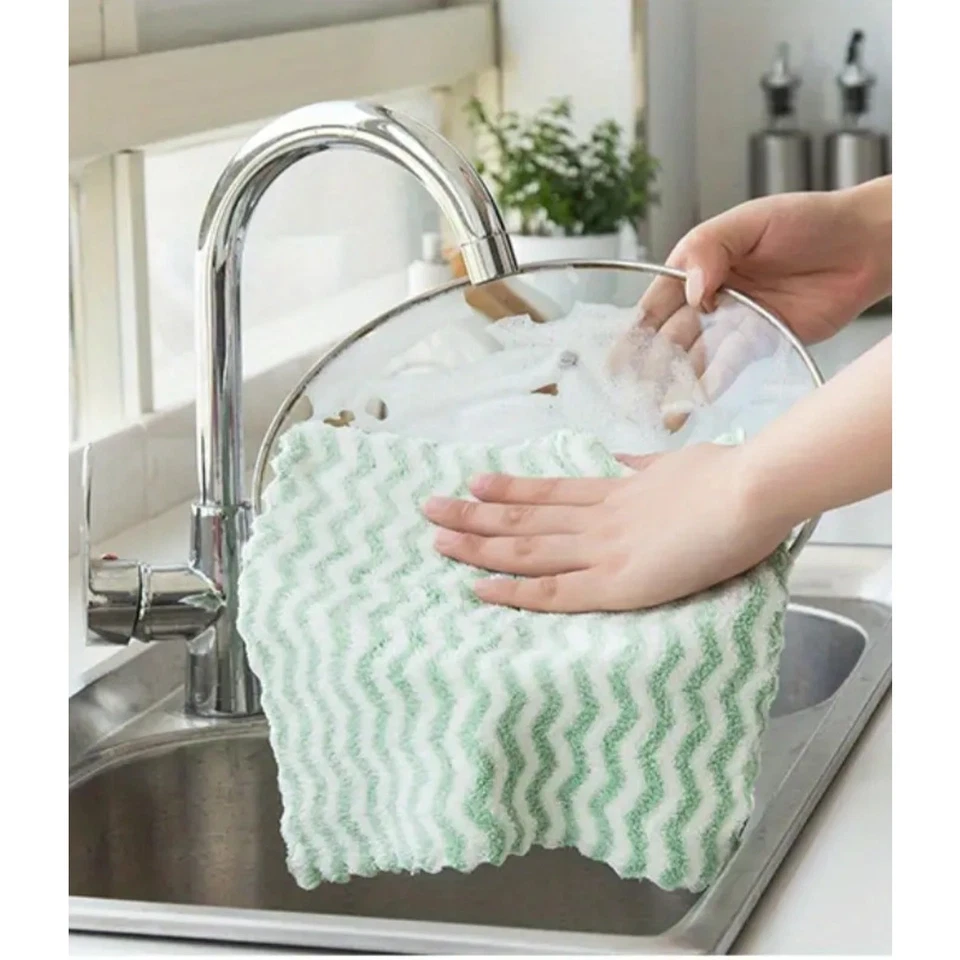 Chevron из микрофибры легко чистить кухонные полотенца для посуды ванны мочалки средство для снятия макияжа - Изображение 4 из 4