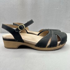 Womens 10.5 - 11 / EU 41 Dansko Betsey Mary Jane Black Leather Ankle Strap
