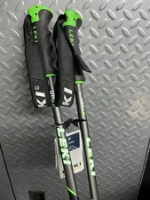 NEW Leki Neolite Airfoil Ski Poles 130cm (52") aluminum, Black/Green Alpine