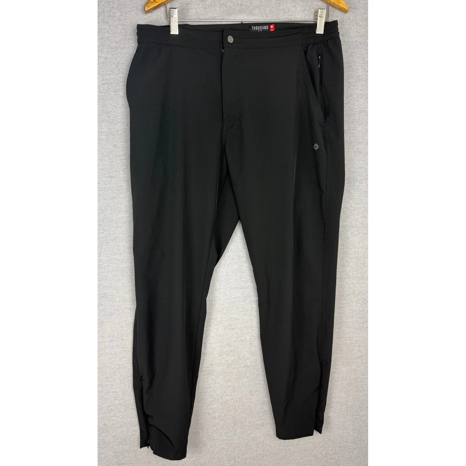 Thousand Miles All Day Pants Mens Medium Black Technical Travel Stretch Tapered