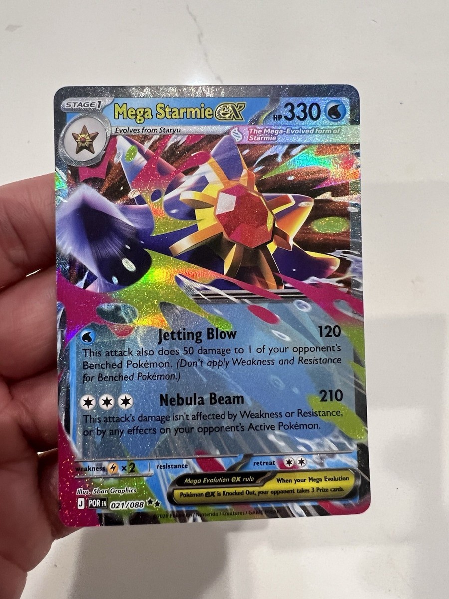Pokémon TCG Mega Starmie EX 021/088 POR Full Art Holo English 330