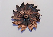 Vintage Brass Floral Leaf Chandelier Bobeche Dish Lighting Fixture