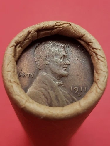 XF 1911-D LINCOLN WHEAT CENT 1913D LINCOLN WHEAT PENNY COIN ROLL ENDS BANKROLLED