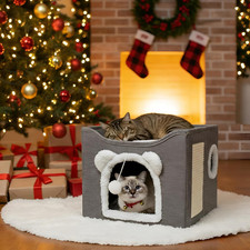 Cat Houses Indoor Cats Large Cats Bed Cave Kitten Cube Box Cat Condo Scratching