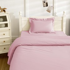 3 Piece Toddler Sheet Set,Pink Basics Bed Sheet Set for Toddler,Microfiber 3-...