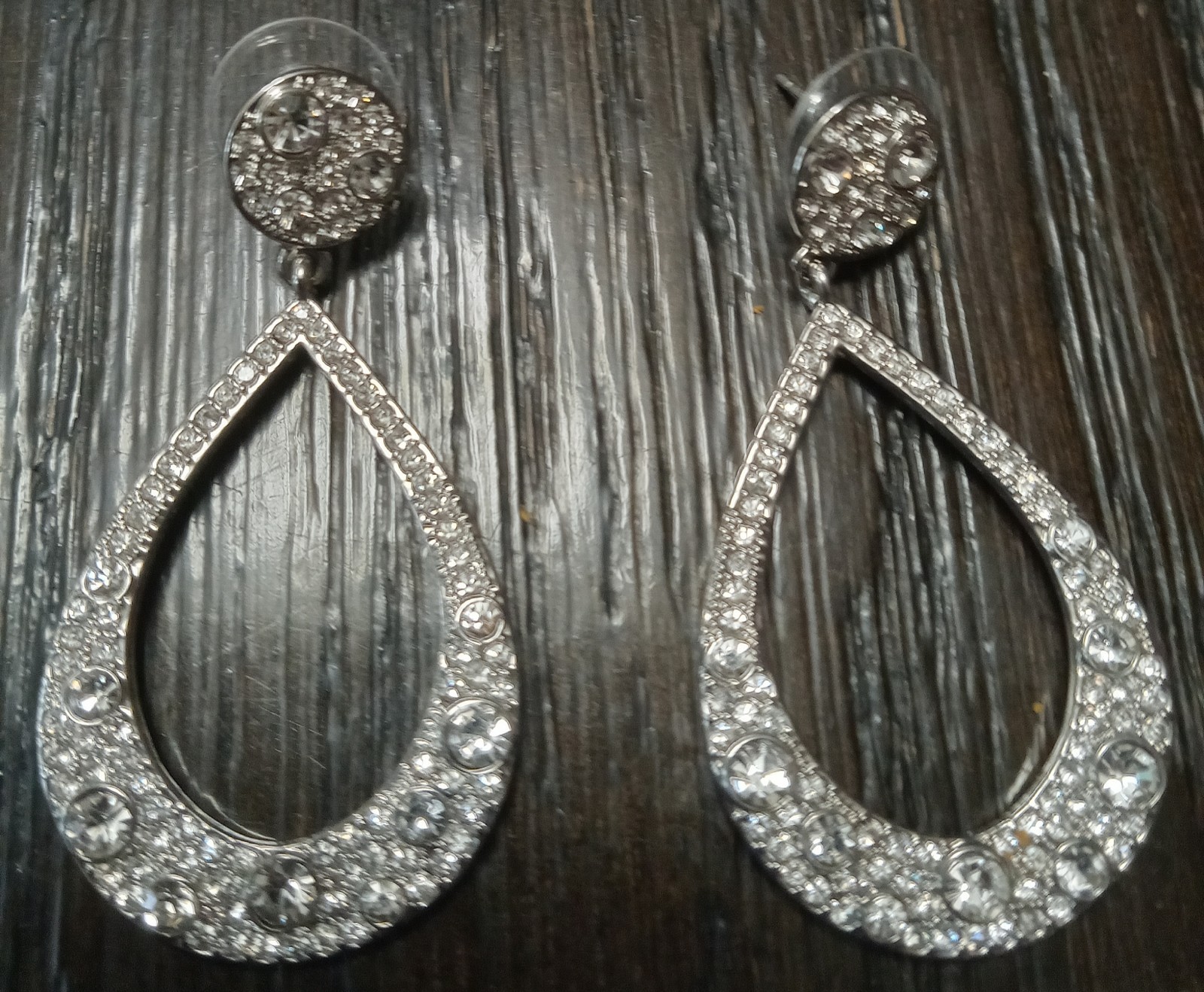 Givenchy Silver Earrings Teardrop Surrounded By W… - image 3