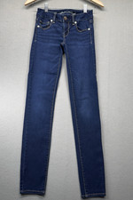 American Eagle Super Stretch Skinny Jean Women  s Size 00 Dark Blue Denim