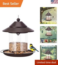 Elegant Metal Roof Bird Feeder with 360  Perch, Squirrel Proof, for Wild Birds