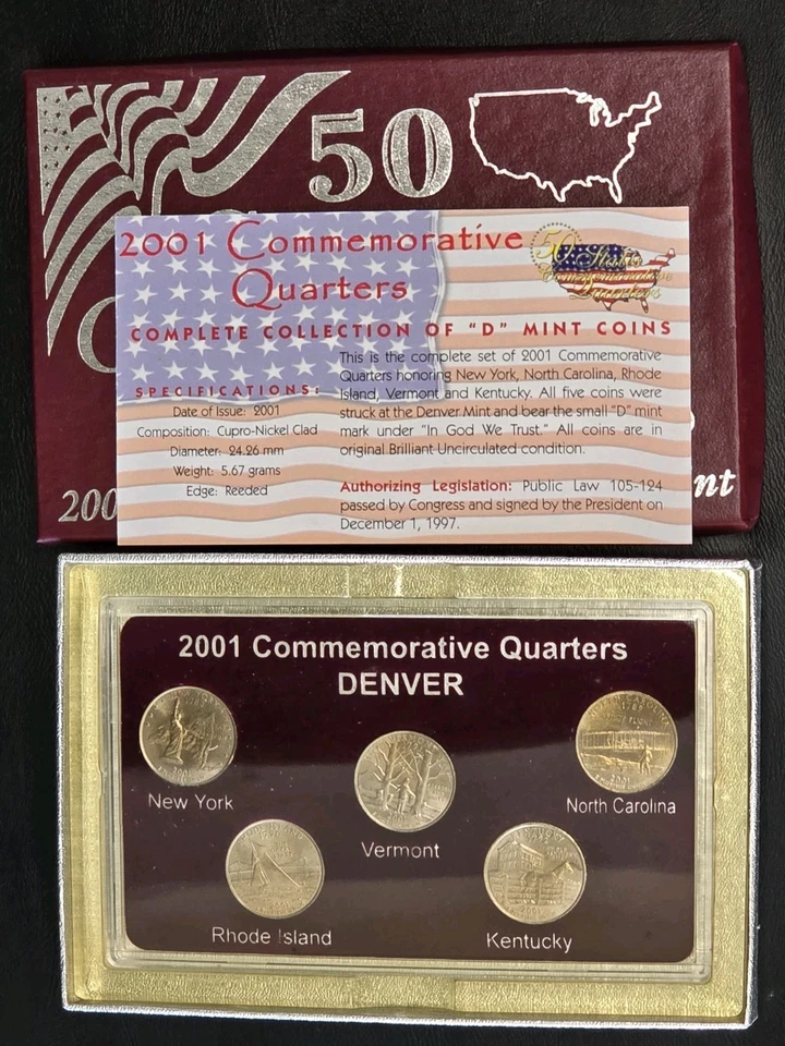1999–2009 U.S. 50 State Quarters Complete Set Denver Mint Uncirculated w/ COA - Image 4 of 4