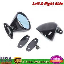 Universal California Classic Style Car Door Wing Side View Mirrors Blue Glass Us