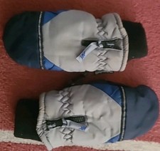 Boys Unisex Girls Thinsulate Fleece Lined Mittens Blue Toddler Ages 4 - 7