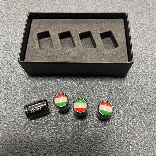 Italy Italian Flag Sport Style Titanium Wheels Tire Tyre Valve Caps Cover Emblem - Picture 2 of 5