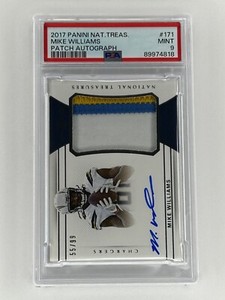 Mike Williams RC 2017 National Treasures #171 PSA 9 Mint Rookie Patch Auto 55/99