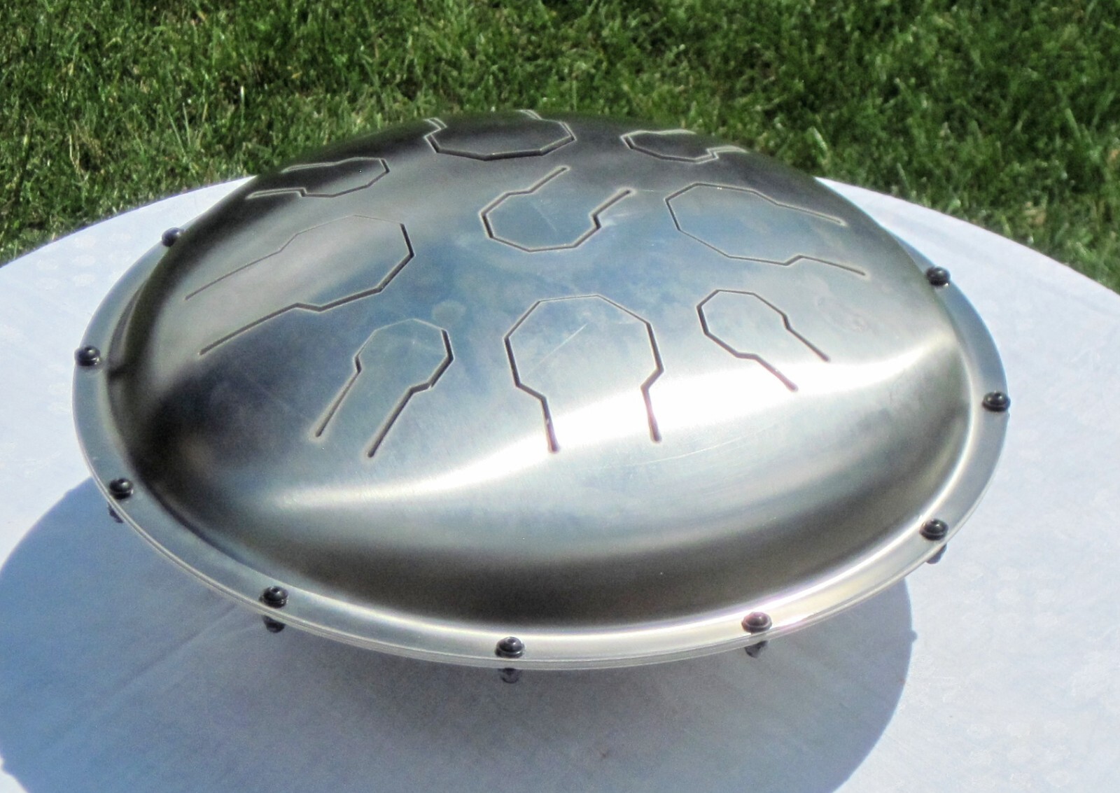 Natural Stainless Steel Tongue Drum - Double Vibedrum  - Basic Package - Tuned