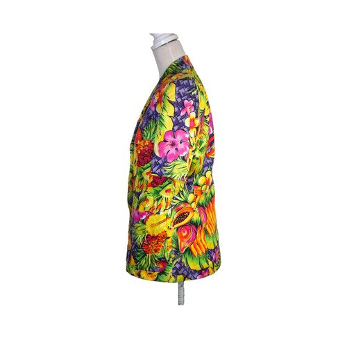 Laurel By Escada Vintage 80's Short Sleeve Jacket Size 38 AU 12 Fruit Print - Foto 2 di 14