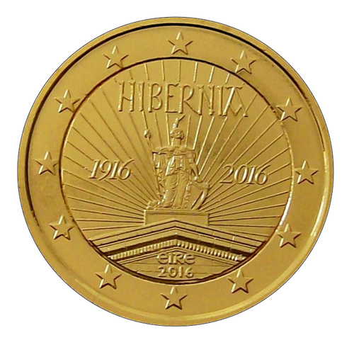 2 euros Irlanda 24 quilates chapado en oro 2012 a 2019 motivo año a elegir - Imagen 5 de 6