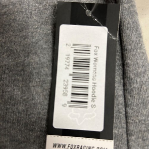 Fox Women's S Society Fleece Pullover Hoodie Gray & Black NWT - Picture 7 of 14