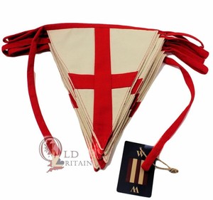 Vintage Saint George Cross Cotton Bunting Flags Banner
