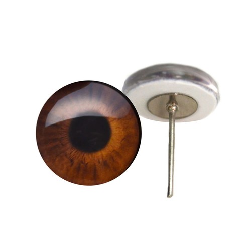 Paar mittelbraune von Menschen inspirierte Augen auf Draht Pin Pfosten Herstellung Nadelfilz - Bild 1 von 3