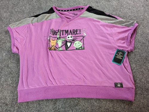  THE NIGHTMARE BEFORE CHRISTMAS SLEEPING SHIRT Womens 2XL (18w-20w) Purple  - Picture 1 of 9