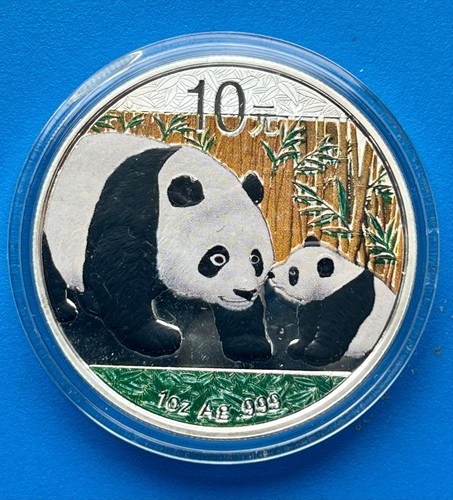 China Panda Farbig 10 Yuan 1 Unze 999 Silber  1997 Jahr bis 2018 Jahr WWF - Imagen 11 de 39