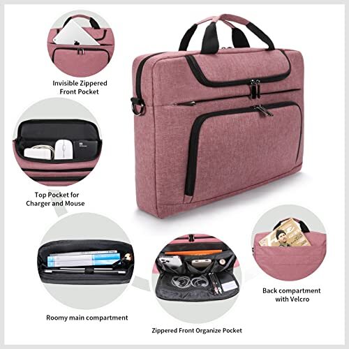 Laptoptasche 17,3 Zoll für Damen Computertasche Laptoptasche für Arbeit Reise Busin... - Bild 4 von 8