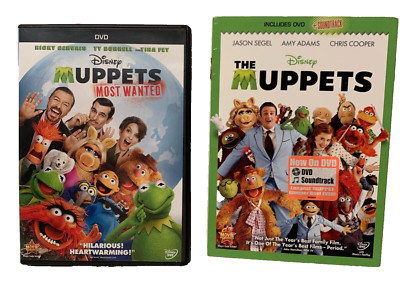 Disney THE MUPPETS & MUPPETS MOST WANTED Movie Bundle of 2 DVD USA Ricky Gervais