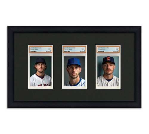 PSA Graded Card Frame Display Holds (3) Slabs Baseball, UV Protection (optional) - Bild 1 von 11