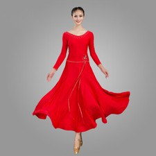 Latin Ballroom Dance Dress Modern Salsa Waltz Standard Long Dress C046 6 Colors