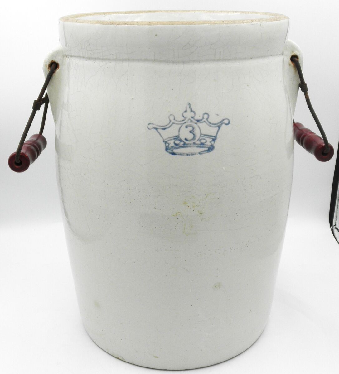 ANTIQ Robinson Ramsbottom Blue Crown No 3 Butter Churn Crock ANTIQ Robinson Ramsbottom Blue Crown No 3 Butter Churn Crock