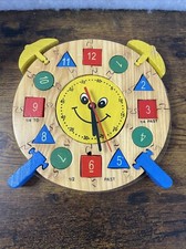 Puzzle Clock Wood Educational 100756, Made Of Wood. No Batteries Needed