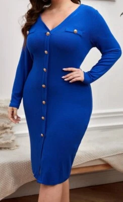 Robe moulante à bouton- Taille 44 - Photo 1/4