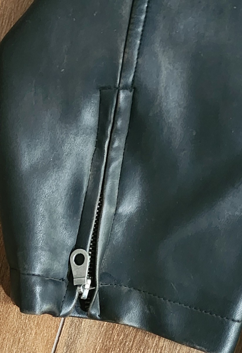 Machine Since 1972 Faux Leather Jacket Men's Sz Large Biker Rough