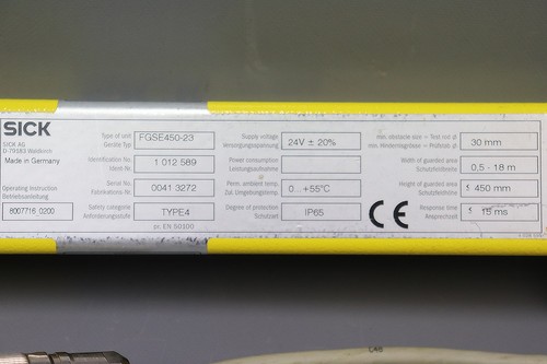 Sick FGSE450-23 Light Barrier Receiver 1012589 / 24V / 30-FGS Used - Picture 2 of 7