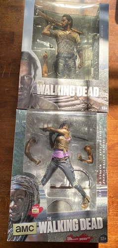 THE WALKING DEAD Michonne & Rick Grimes Deluxe 10" Figure 2015 McFarlane Toys
