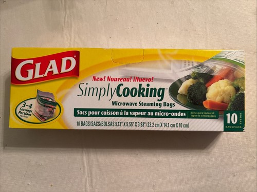 GLAD Simply Cooking Microwave Cooking Steaming Bags DISCONTINUED New Box of 10