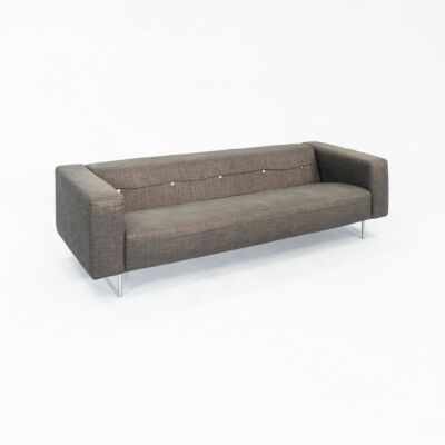 2000s Marcel Wanders for MOOOI Bottoni Three Seat Sofa Upholstered Grey Fabric