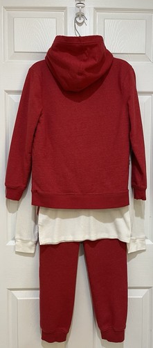 Boys Clothes Cat & Jack Red Lined Zip Up Hoodie & Sweatpant Joggers Size 8/10 - Picture 3 of 15
