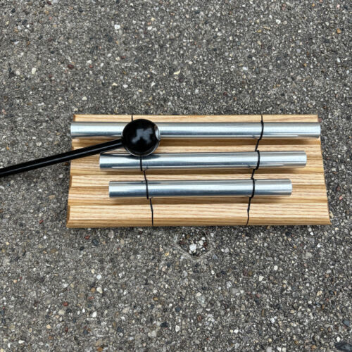 JW Stannard Hand Tuned Wind Chimes w/Mallet 3-Tone Hardwood Zen Meditation - Picture 2 of 4