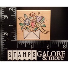 Hero Arts Rubber Stamps E2089 ENVELOPE OF FLOWER WISHES FOR YOU 898
